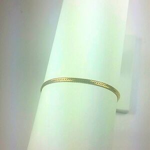 Gold plated Herringbone bracelet with Lobster Claw 8"